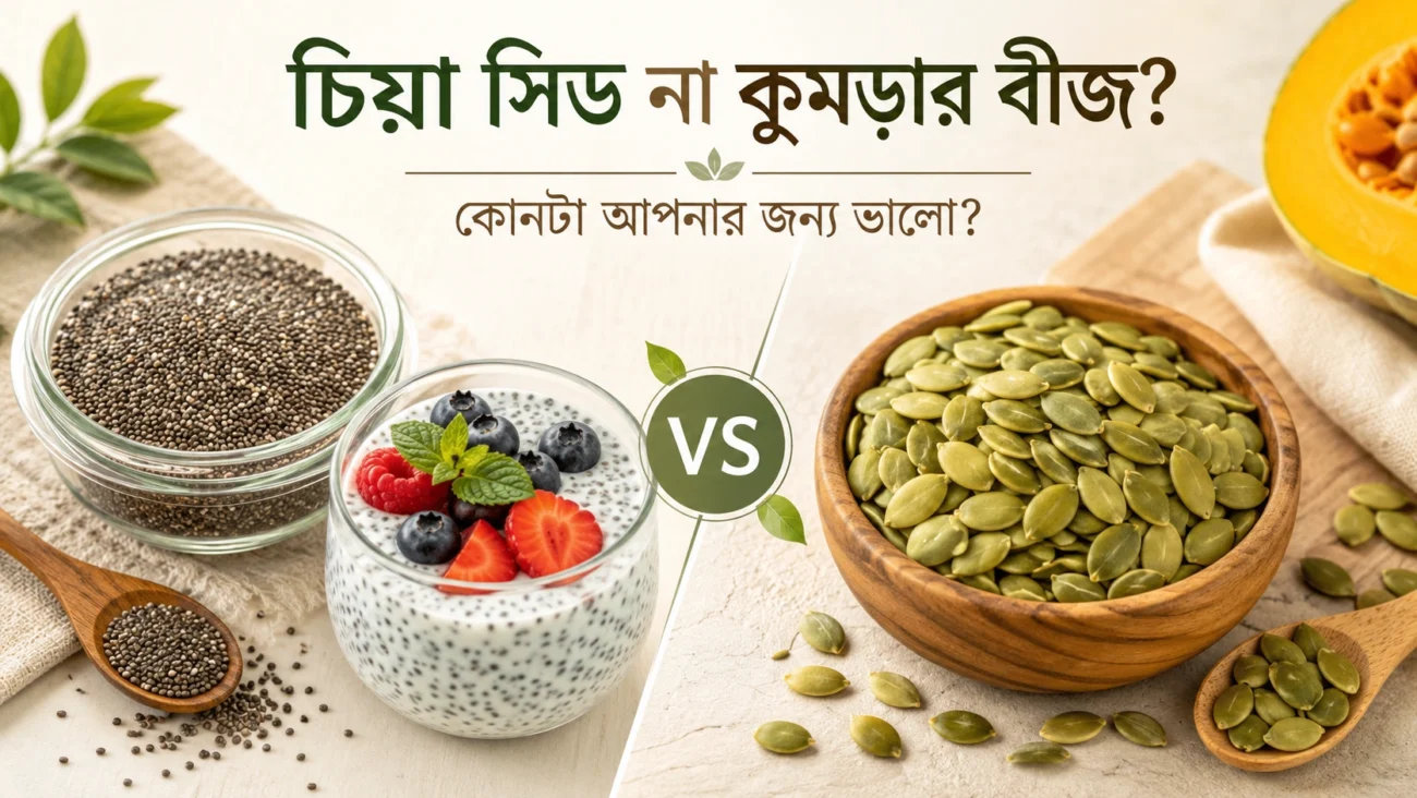 চিয়া সিড ও কুমড়ার বীজের স্বাস্থ্যকর তুলনা